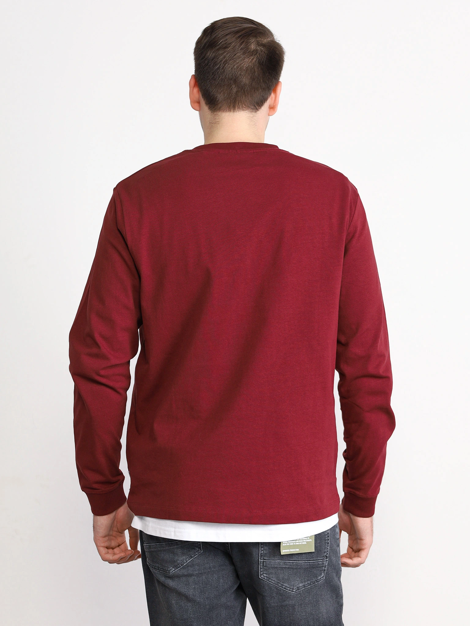 Лонгслив бордового цвета из хлопка 